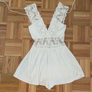 White lace romper